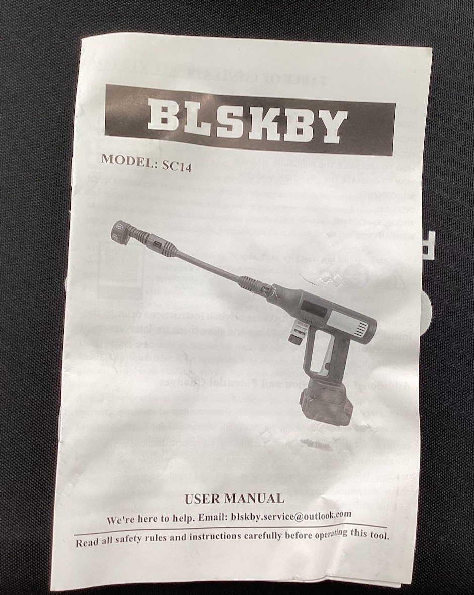 BLSKBY Cordless Power Washer Model:SC14. Z1A@CMK
