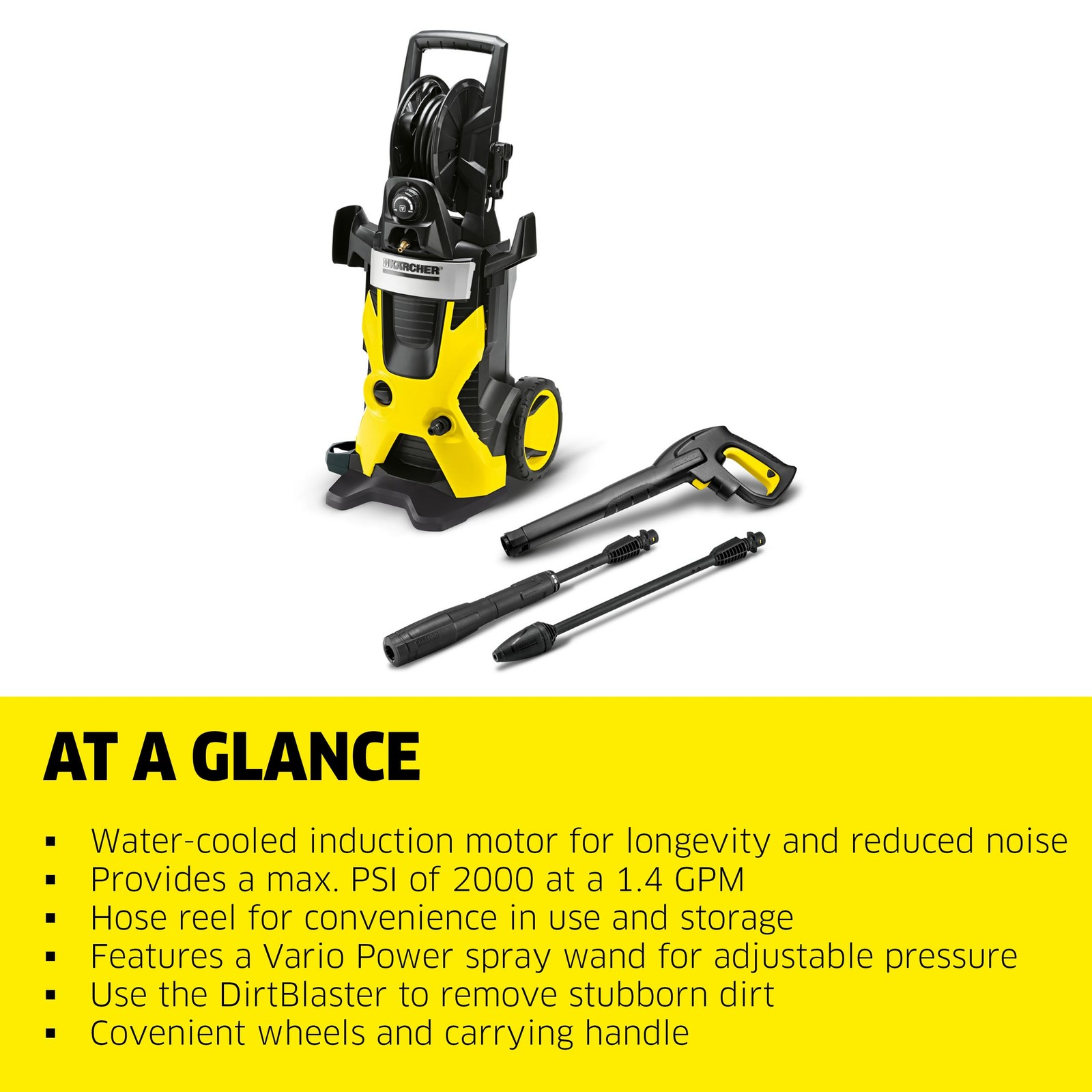 Kärcher Pressure Washer K 5 Premium, 1.4 GPM with Hose Reel