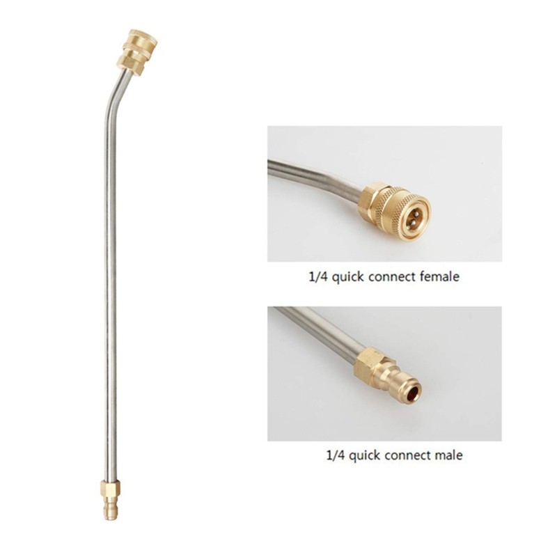 High Pressure Washer Gutter Rod 4000 PSI 1/4 Inch Quick Connect Brass Stainless