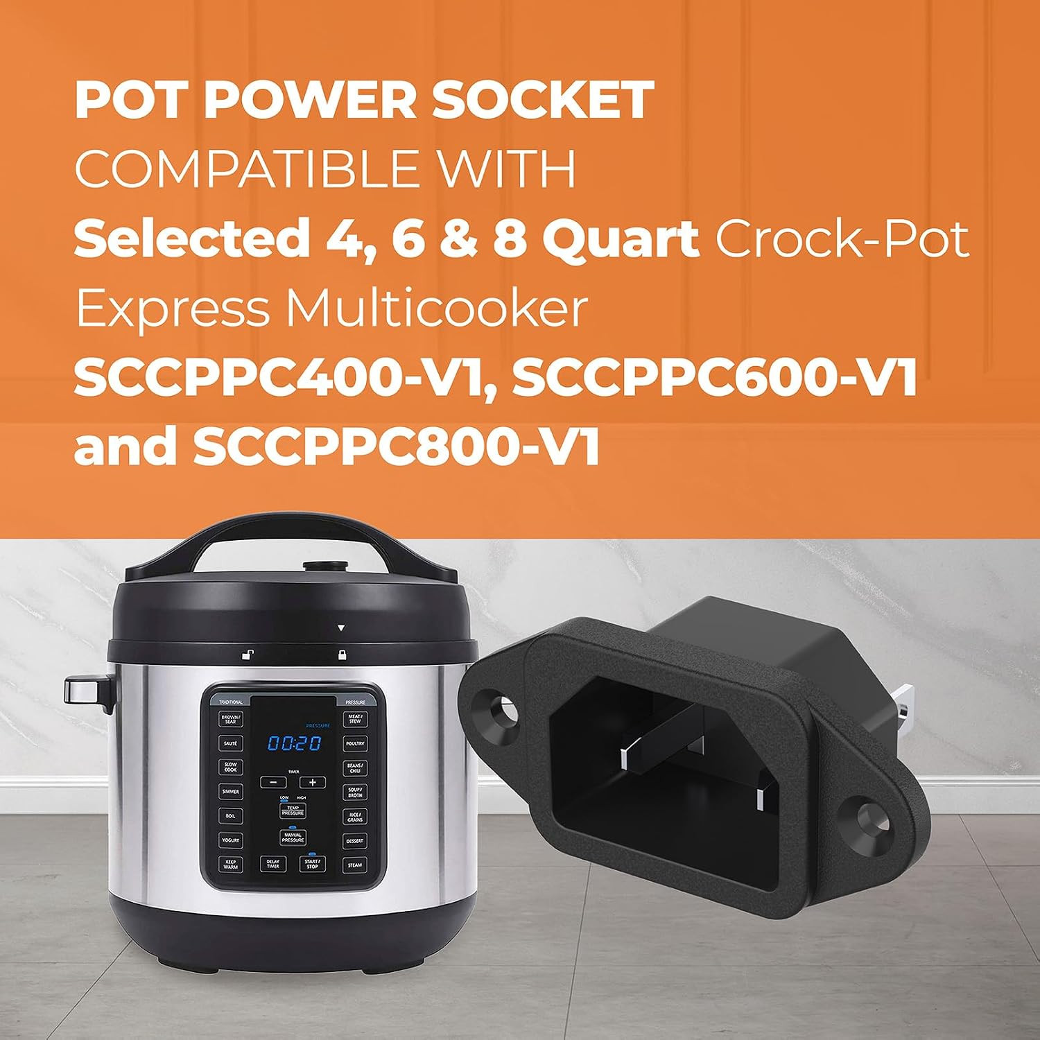 Pressure Power Socket Replaccement for 4 6 & 8 Quart Crock-Pot Express Multicoo