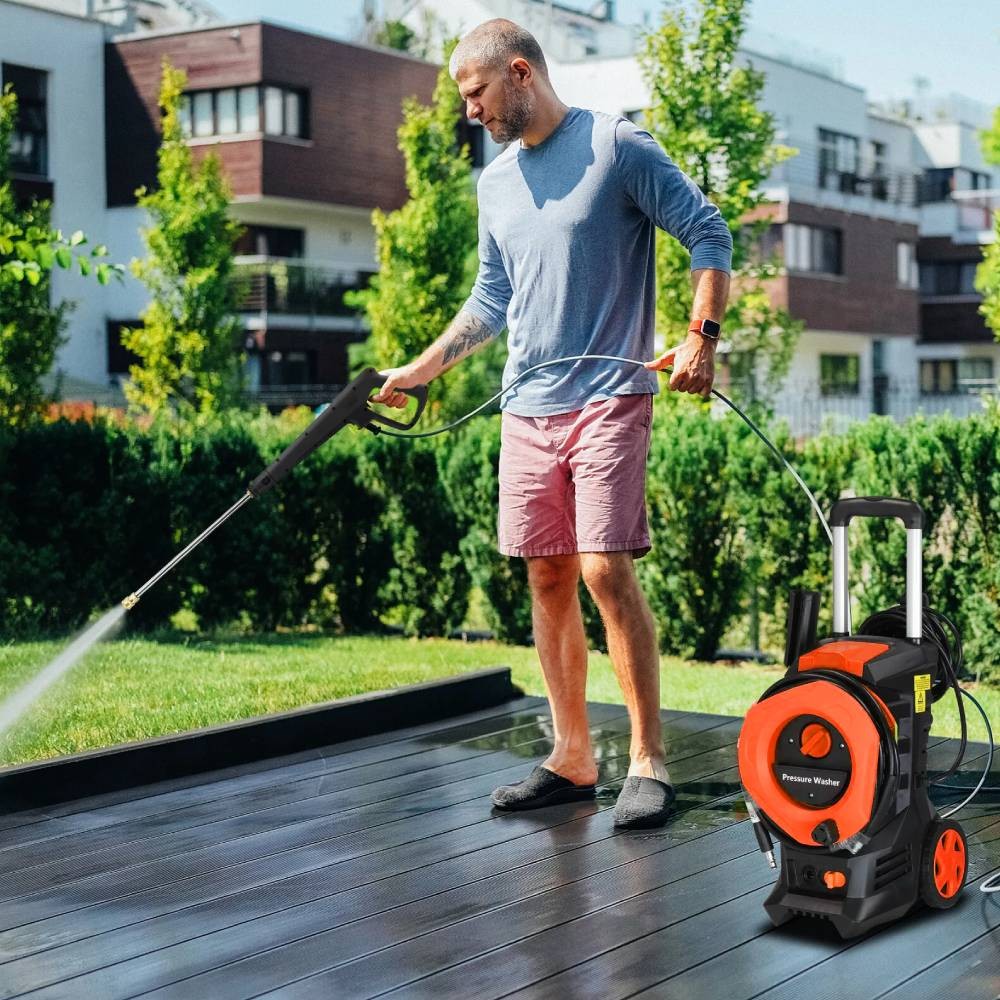 Electric Pressure Washer 3800PSI with Nozzles and Telescopic Handle Portable