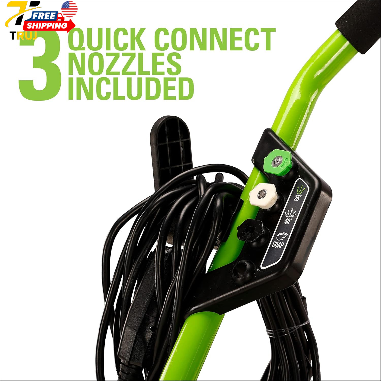 Greenworks 2000 PSI (13 Amp) Electric Pressure Washer (Wheels For Transport / 20