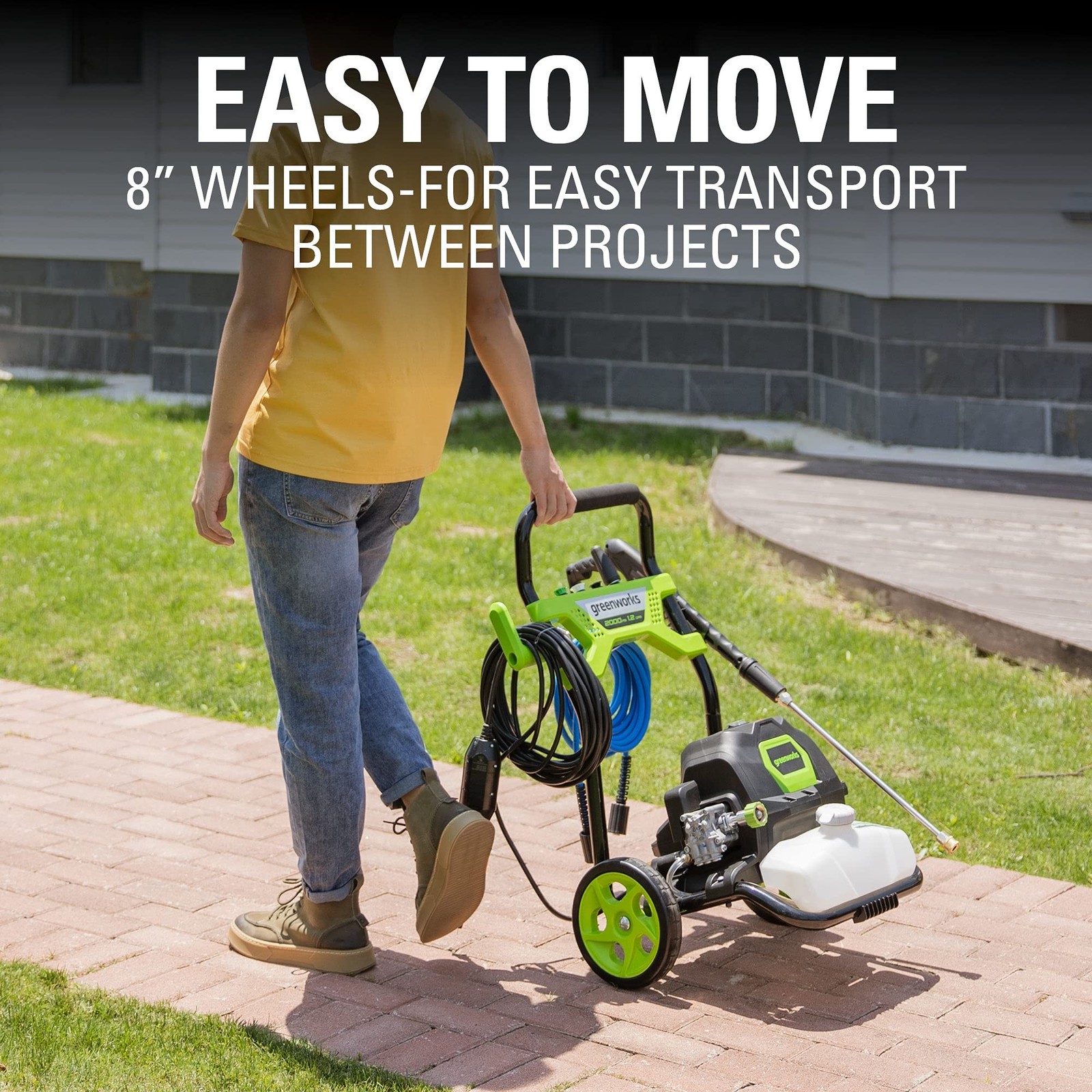 Greenworks 2000 PSI (1.2 GPM) Electric Pressure Washer (25°, 40°, Soap