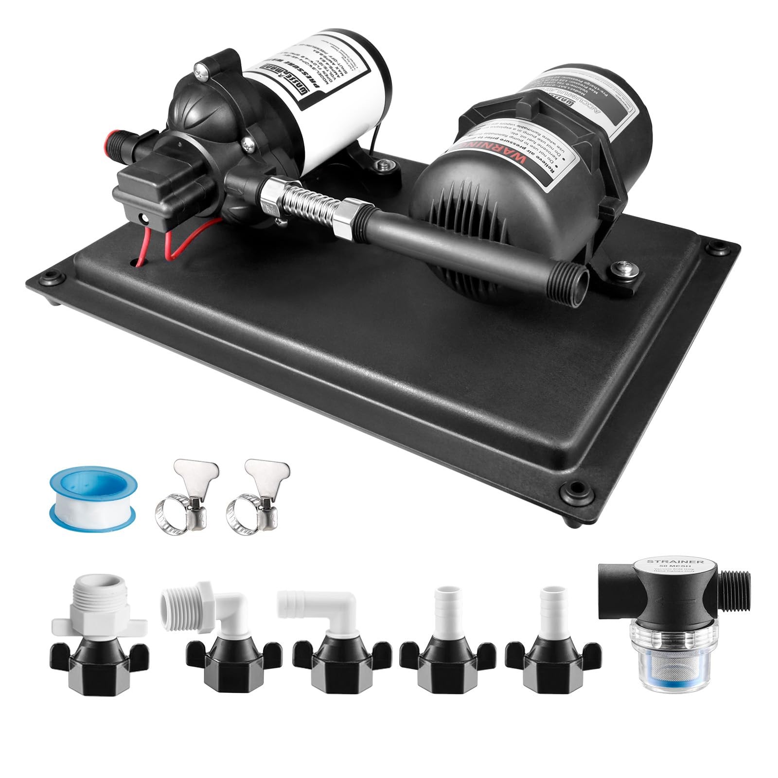 12V RV Water Pump and Accumulator Tank System, 4.0GPM 45PSI Self Priming Wate…