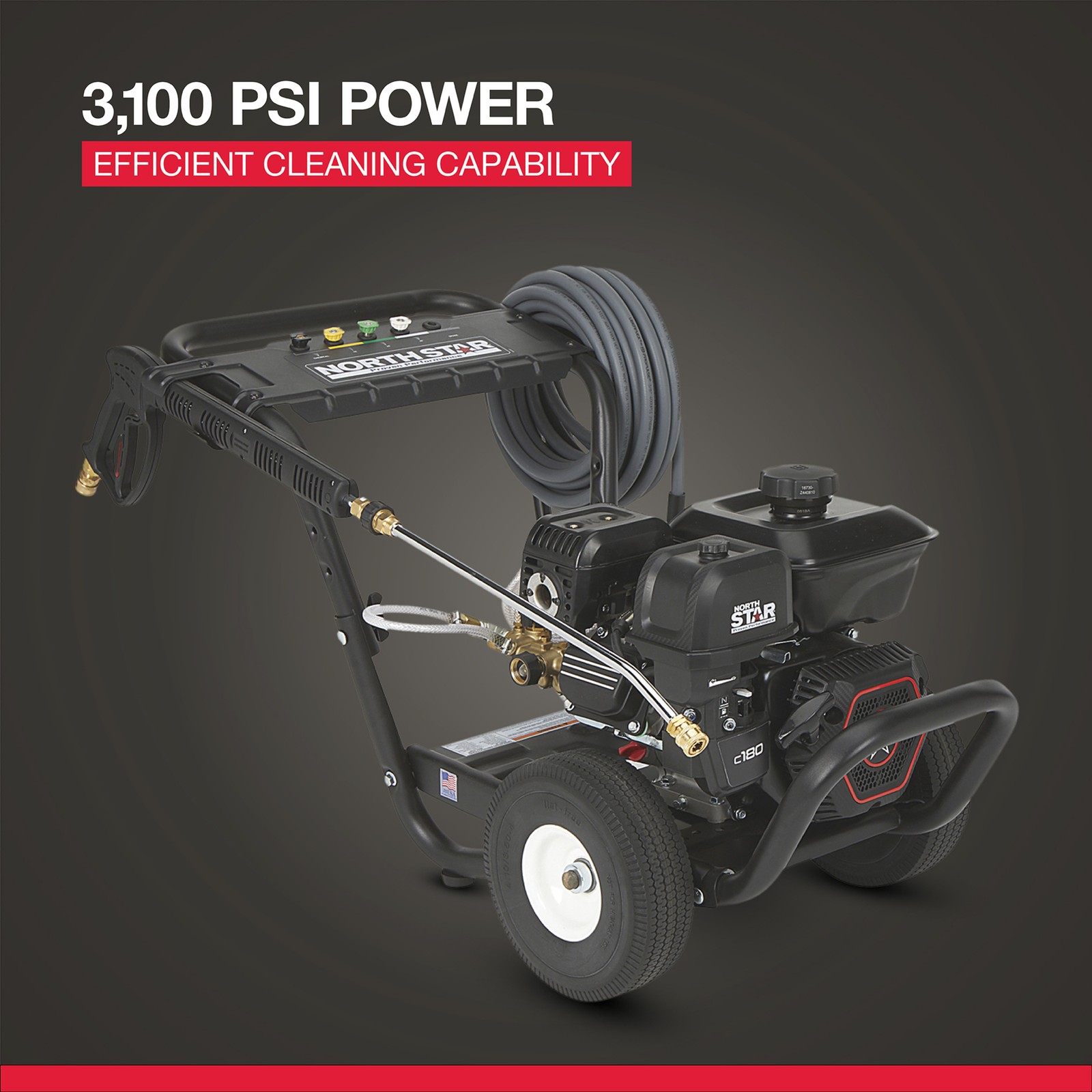 NorthStar Cold Water Pressure Washer, 3100 PSI, 2.5 GPM