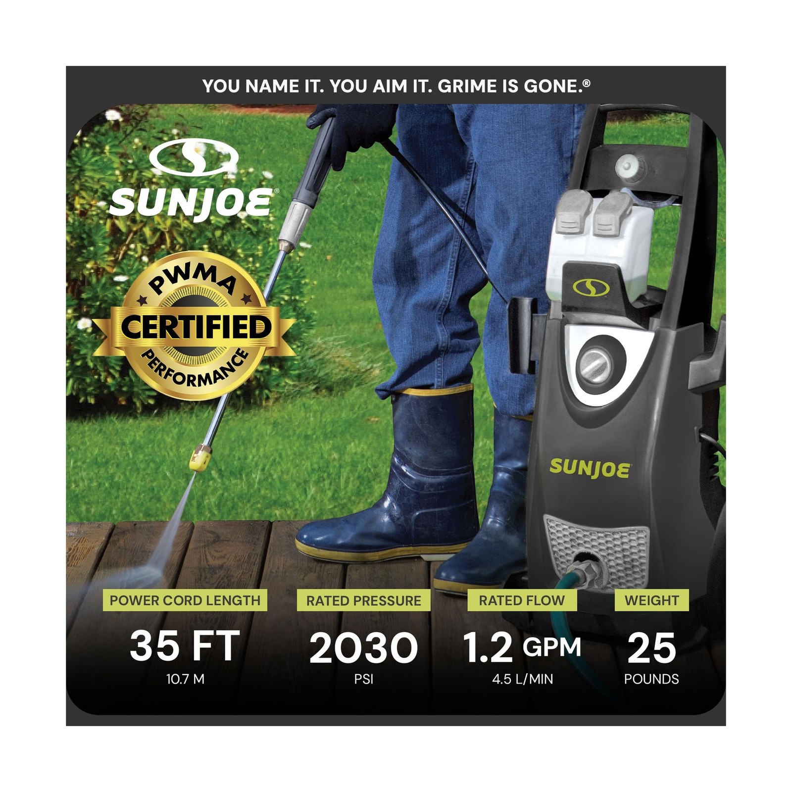 Sun Joe Electric Pressure Power Washer w/Dual Soap Tanks, 2350 PSI (PWMA Cert…