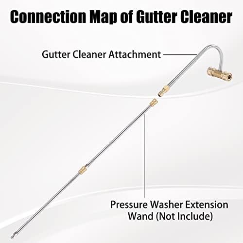 FIXFANS Pressure Washer Gutter Cleaner Attachment, 4000 PSI, Gutter Cleaning for