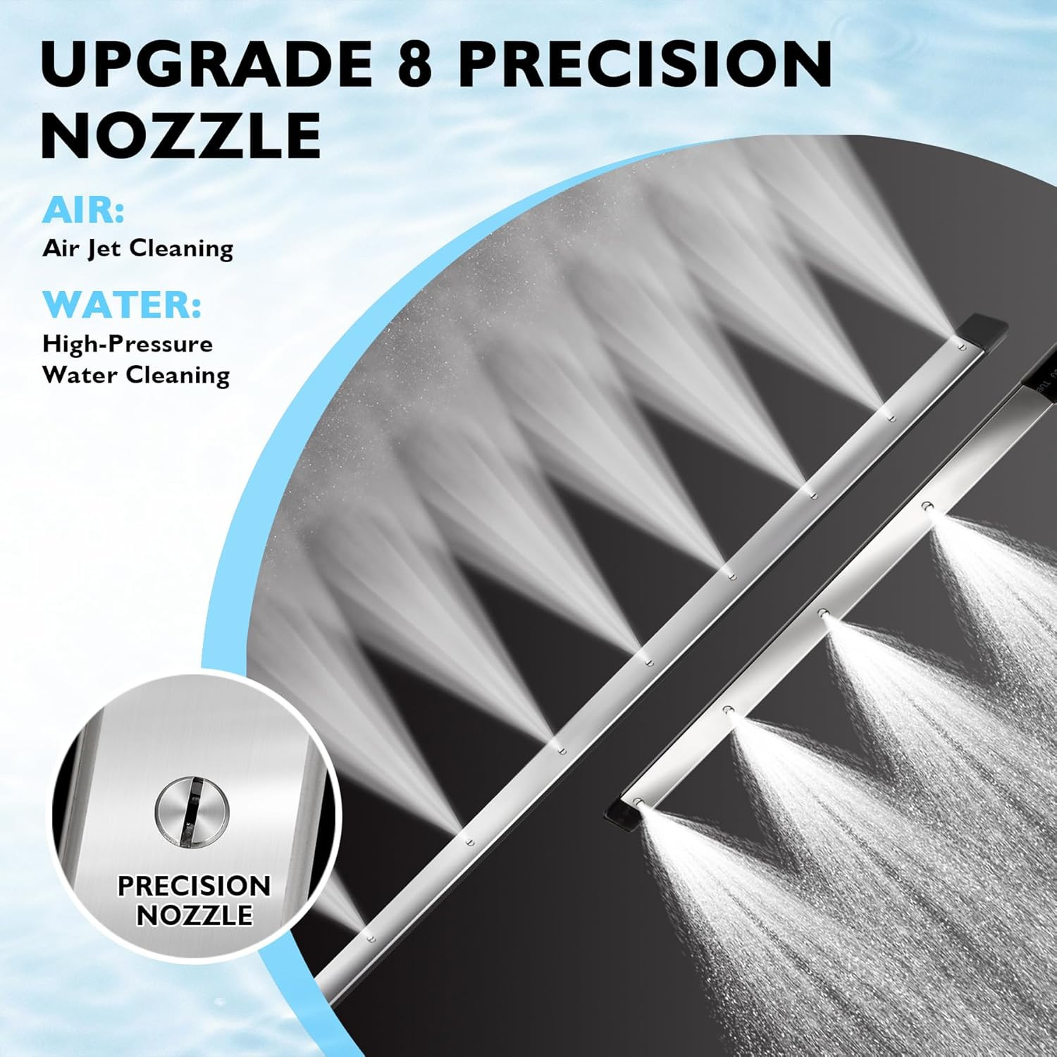 48″ and 24″ Radiator Cleaning Wand Set, 8 Nozzle Tips Pressure Washer Wand with