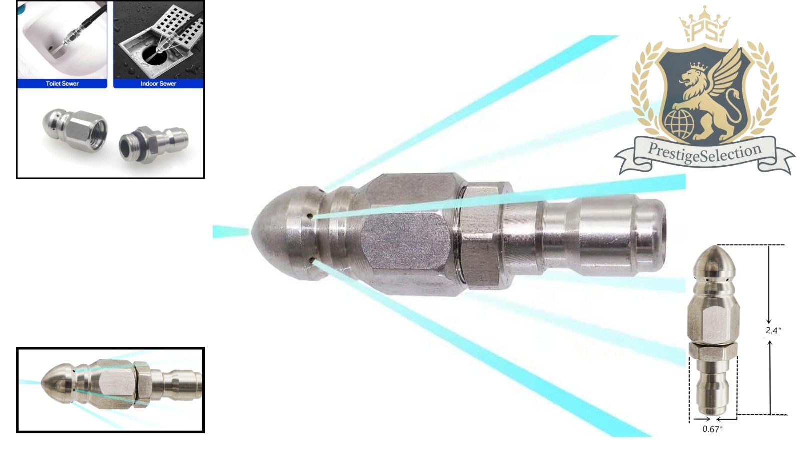 Efficient 1/4” Quick Connector Sewer Jetter for Pressure Washer Maintenance