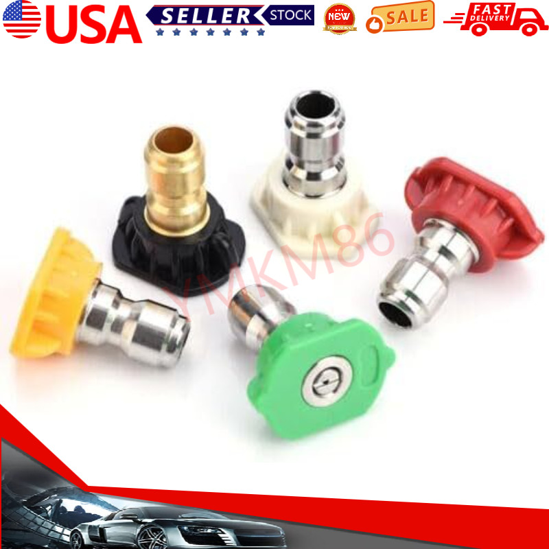 5PC/Set Pressure Washer Spray Tips Nozzles High Power Kit Quick Connect 1/4″ Set