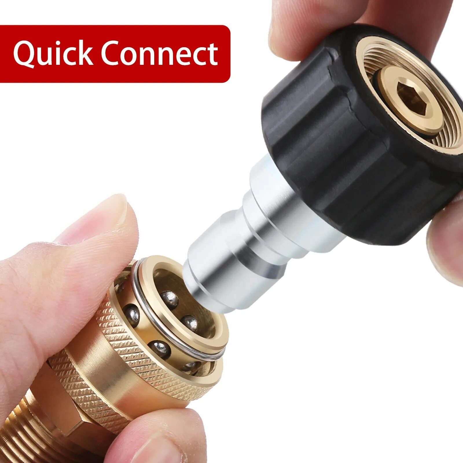 High Pressure Washer Adapter Set Quick Connector M22 (M22-14MM) to 3/8” & 1/4”