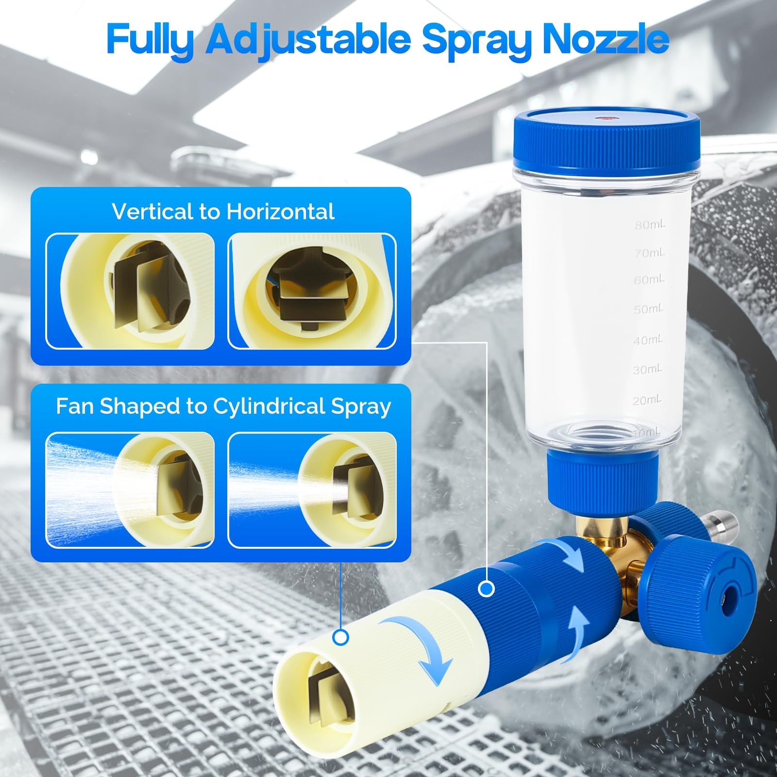Mini Foam Cannon with 100ml Bottle, No Dilution Needed, Adjustable Foam Conce…