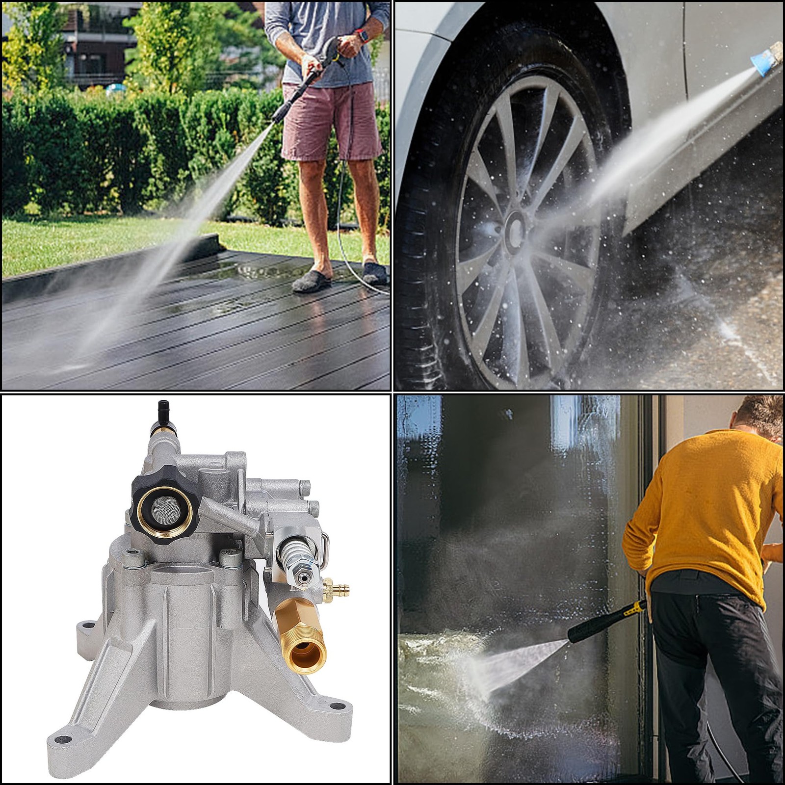 Pressure Washer Pump Vertical Shaft 7/8 Inch 3400 PSI 2.5 GPM Gas Powered Replac
