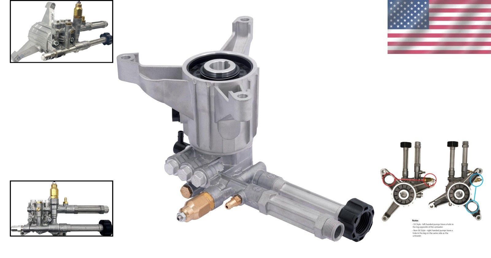 EZ-SX Left-Handed High-Pressure Pump: 2400 PSI, 2.2 GPM for Ultimate Performance