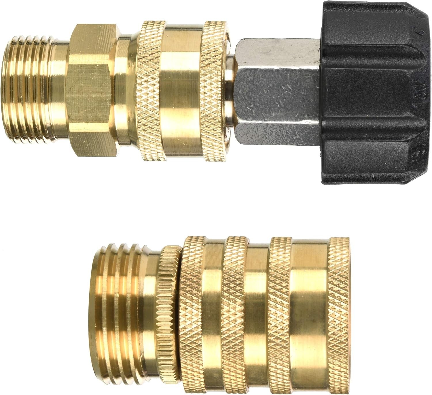 Durable 9-Pack Pressure Washer Fittings – M22 Brass Connectors for 5000 PSI
