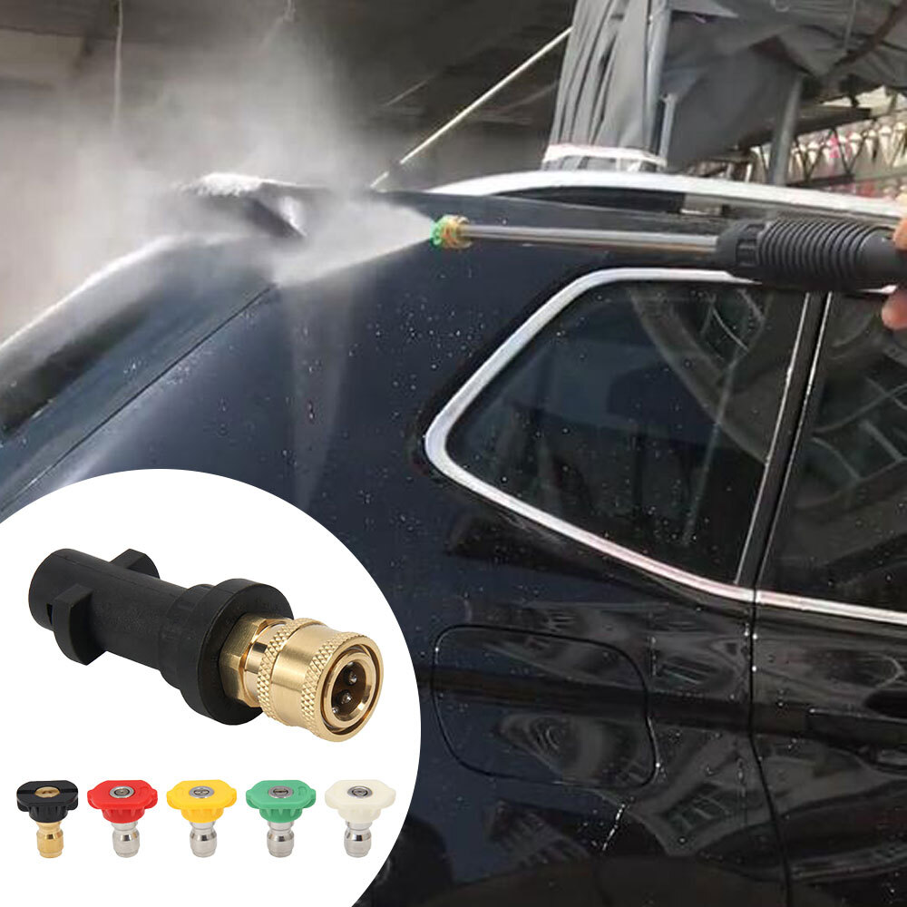 Pressure Washer Gun Adapter 1/4 Quick Connector + 5 Tips for Karcher K2-K7 ET