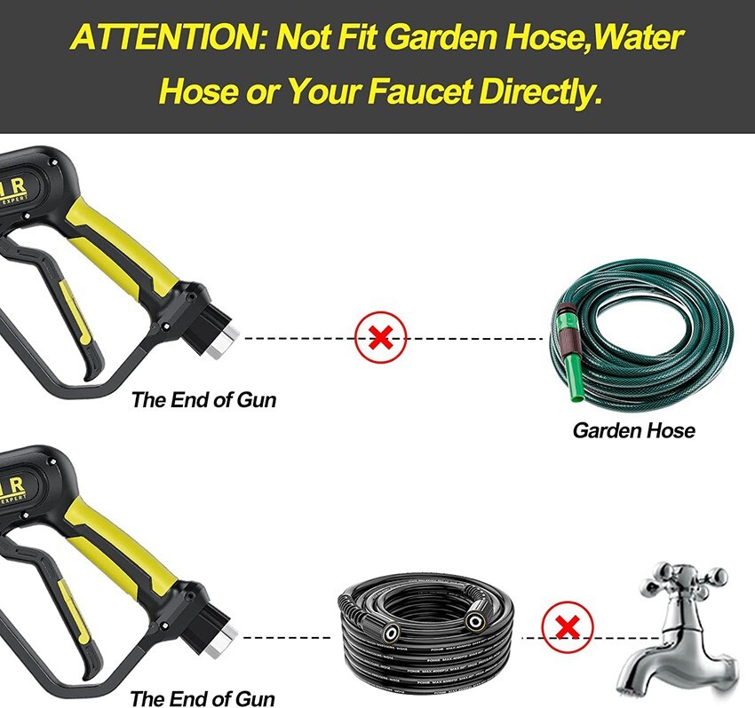 POHIR High Pressure 3600PSI Car Power Washer Gun Spray Wand Lance Nozzle Kit