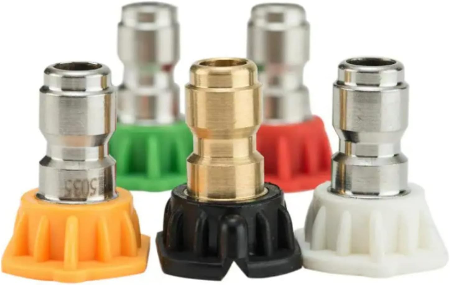 Universal 5 Piece Spray Nozzle Kit for Pressure Washers up to 4000 PSI – Quic…