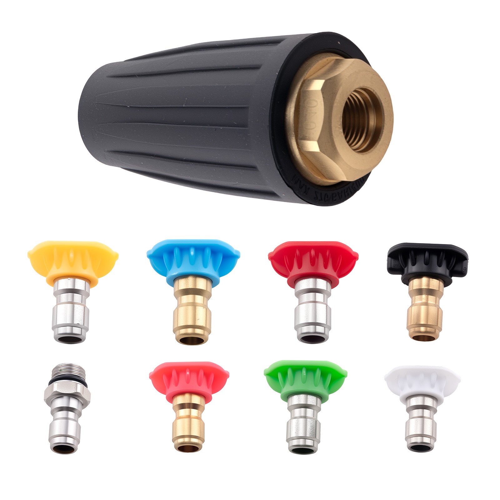4000PSI Pressure Washer Turbo Nozzle 1/4 Quick Connect And 7 Spray Nozzle Tips