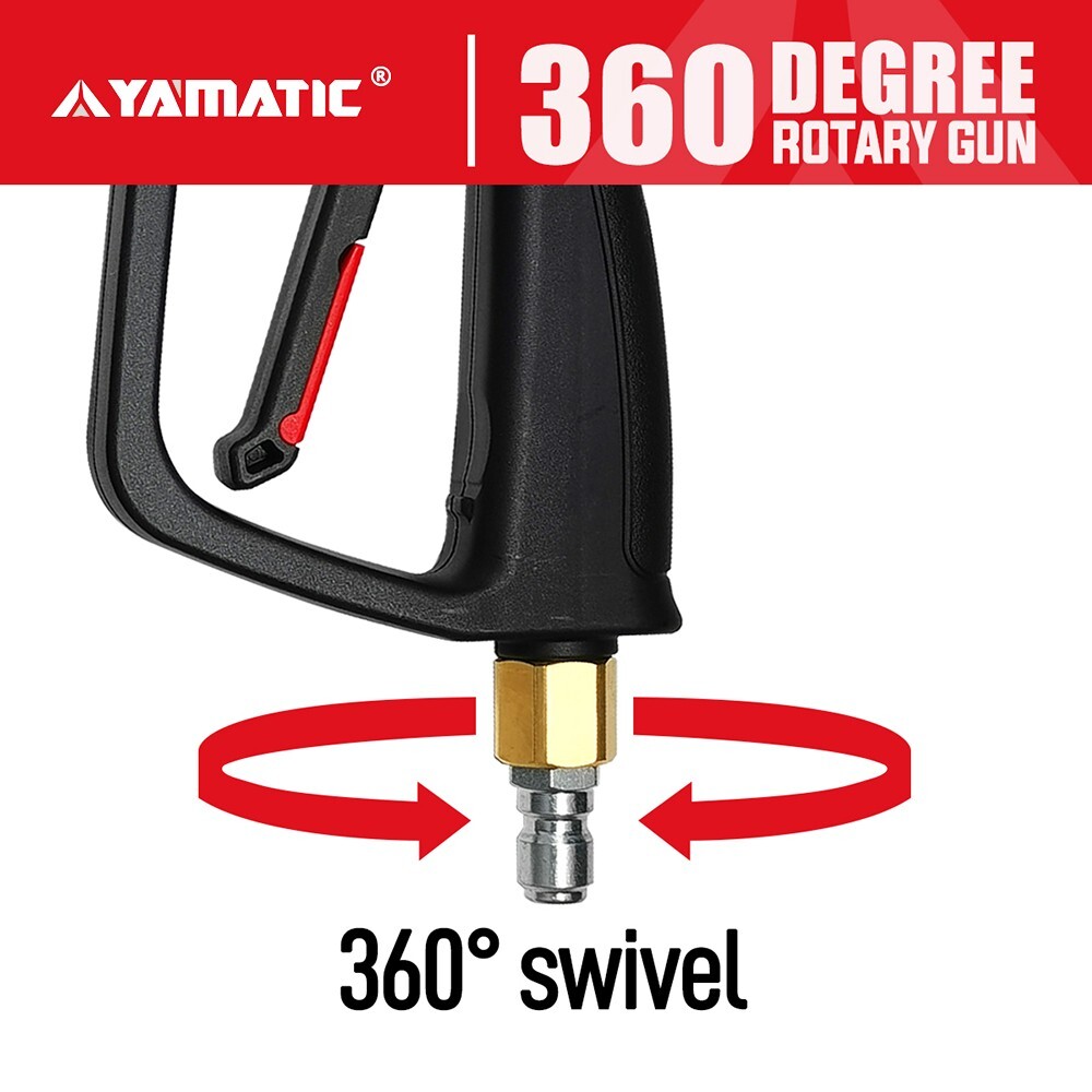 YAMATIC 4000 psi 3/8″Pressure Washer Gun w/ Extension Wands 360° Swivel