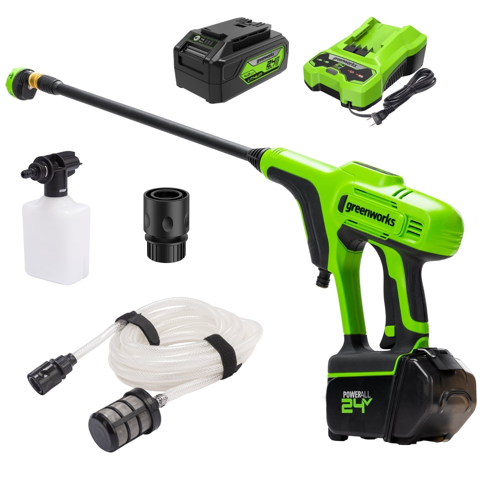 Greenworks 24V Cordless Pressure Washer 600PSI 0.8GPM w/ 4Ah Battery and Charger