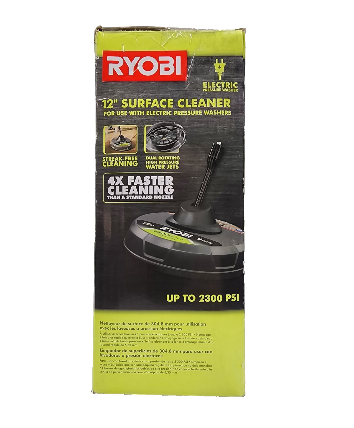 Ryobi 1003 592 218 12″ Electric Pressure Washer Surface Cleaner Up To 2300 PSI