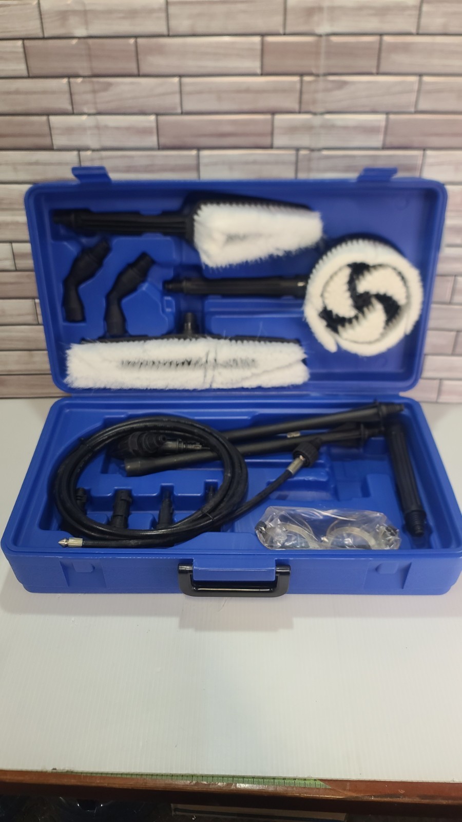 NEW Never Used PowerWasher Brand 17 piece Universal Accessory Kit with blue case