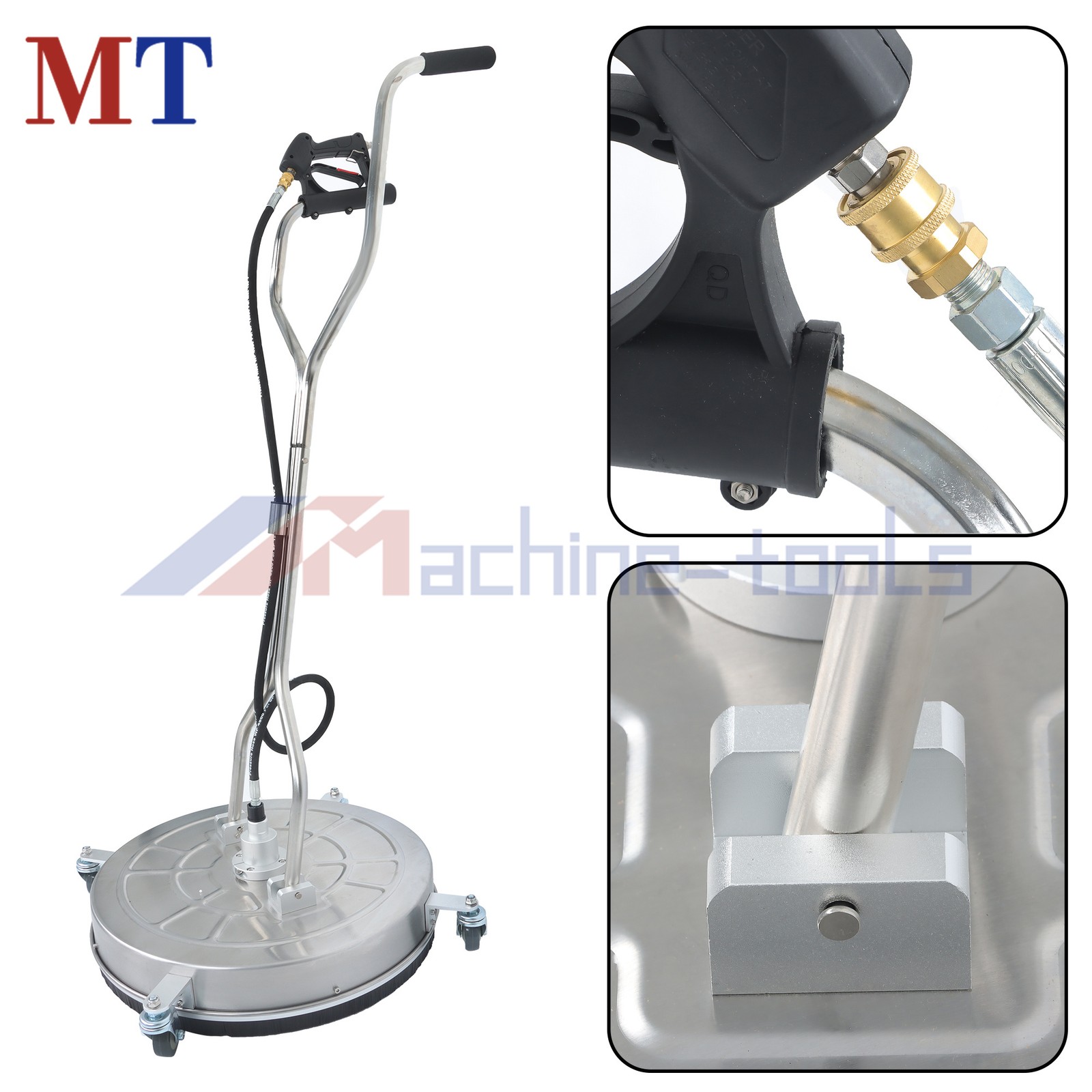 24Inch Pressure Washer Surface Cleaner w/ Handles & Wheels Quick Connect