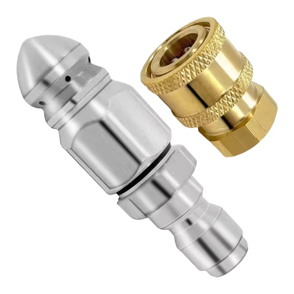Stainless Steel Sewer Jetting Nozzle 5000 PSI 38 Inch Drain for Cleaning Kit 2