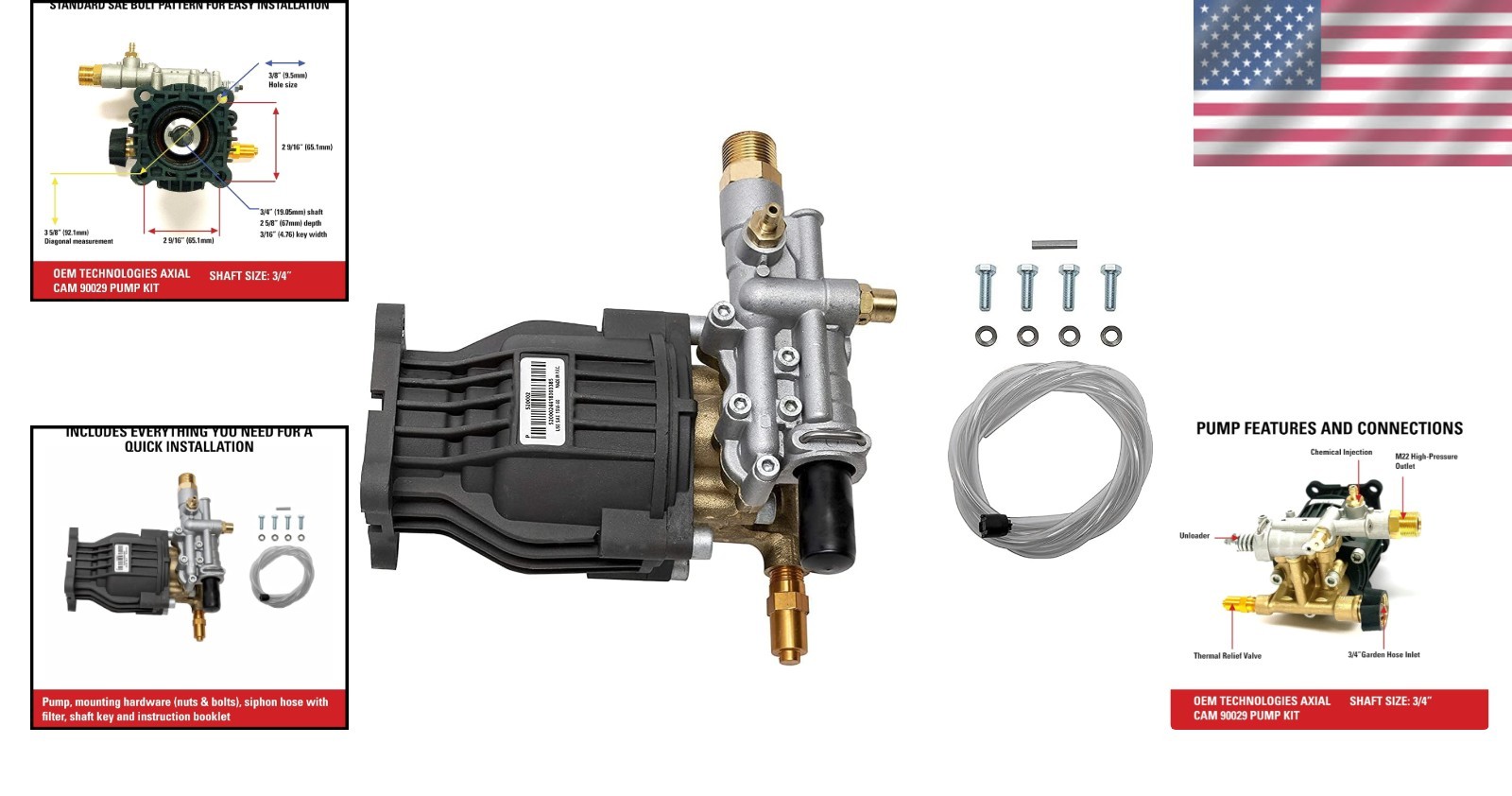 OEM Technologies 3400 PSI Power Washer Pump Kit/-