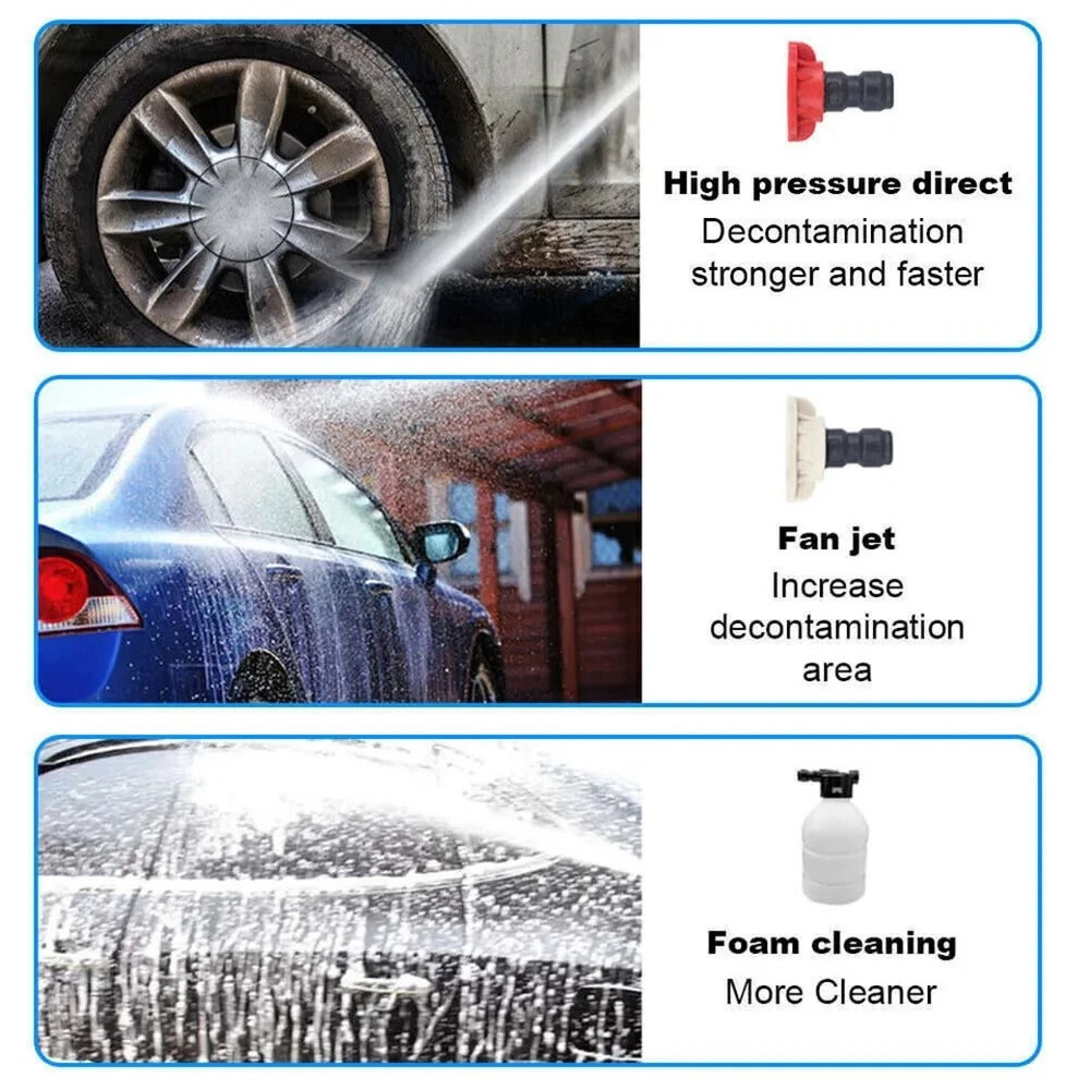 300W 30Bar Cordless High Pressure Car Washer Spray Water Gun 12000mAh Battery