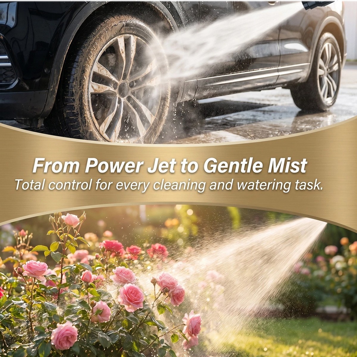 High Pressure Hose Nozzle Water Spray Gun Car Wash Garden Jet Sprayer Adjustable