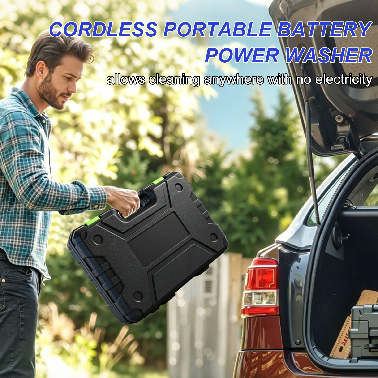 MQHUAYU Cordless Pressure Washer, 1000PSI, Adjustable 6-in-1 Multi-Function and