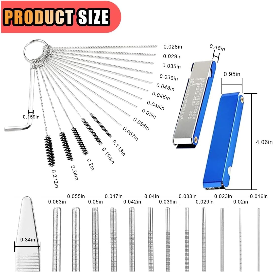 Carburetor Jet Cleaning Kit 29pc Stainless Needles Brushes Torch Tip Tool Set