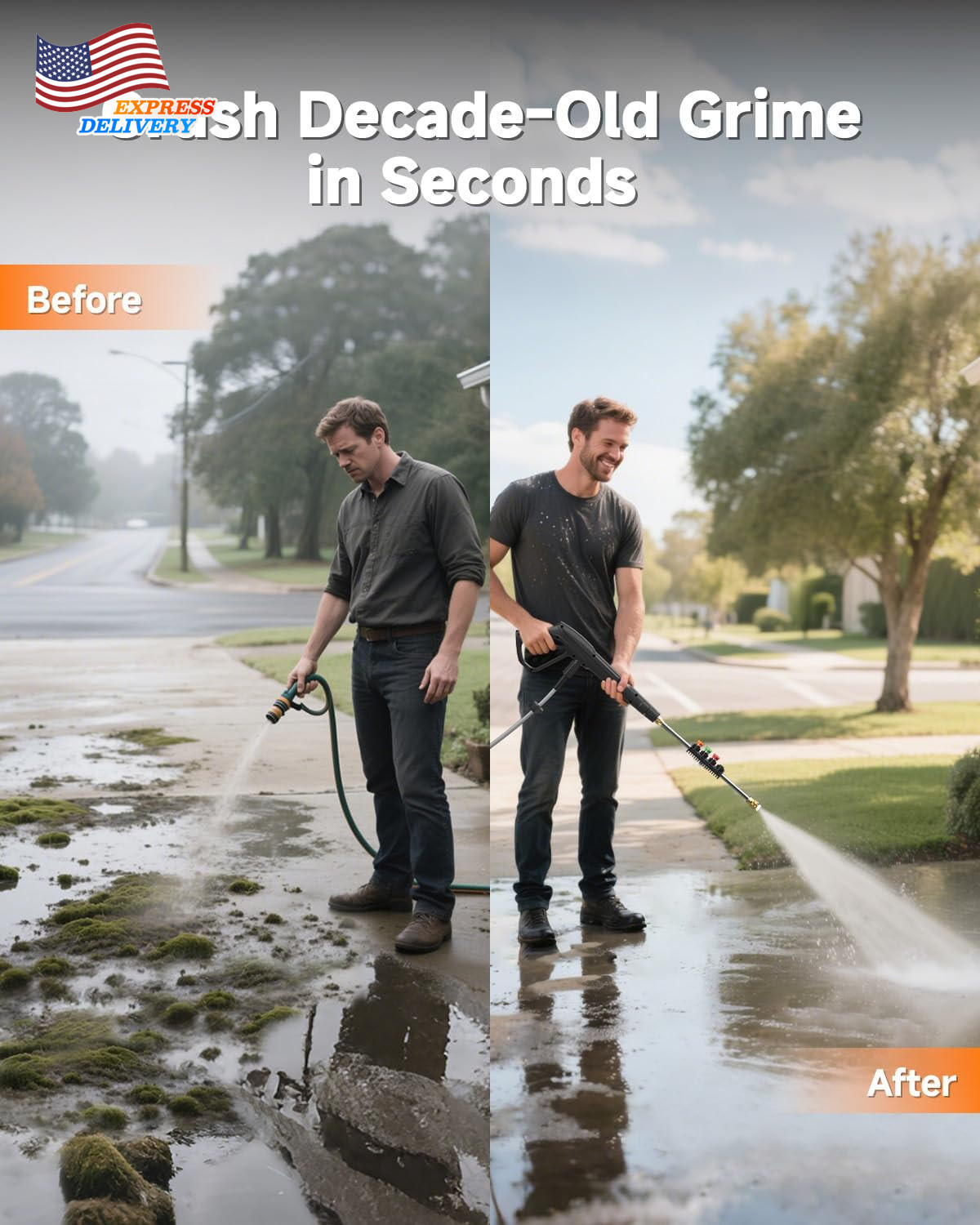Wall Mount Pressure Washer PRO with Max 3700PSI 1.6 GPM 1800W Brushless Motor