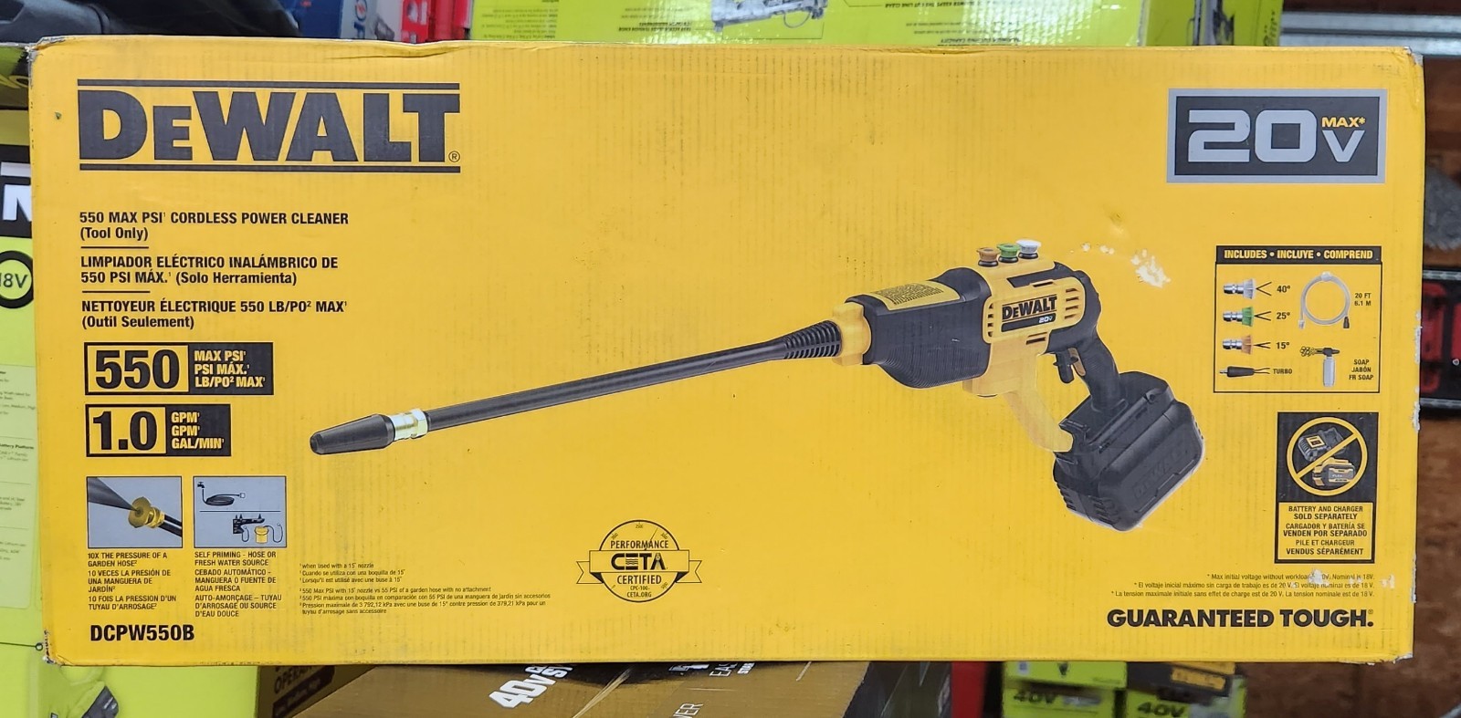 ⭐️NEW⭐️ DeWalt 20V MAX 550 PSI Cold Water PressurePower Cleaner DCPW550B