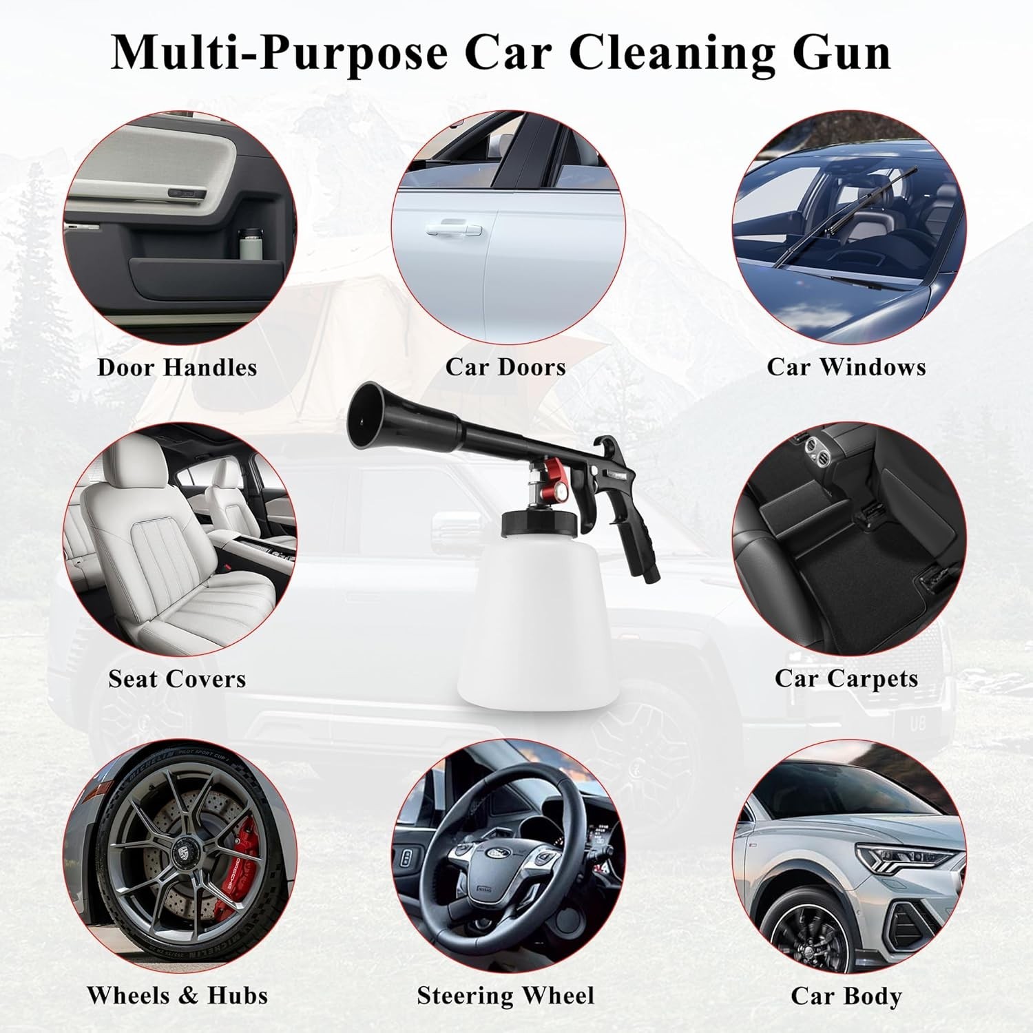 Tornado Air Cleaning Gun 80-160PSI High Pressure Car Blow Gun, 2 Nozzles, Power
