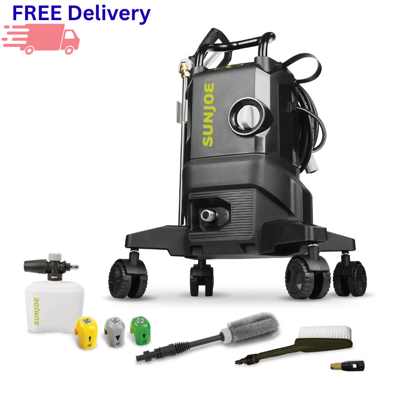 Sun Joe Electric Pressure Washer 2200 PSI 1.1 GPM Wheeled Foam Cannon Kit