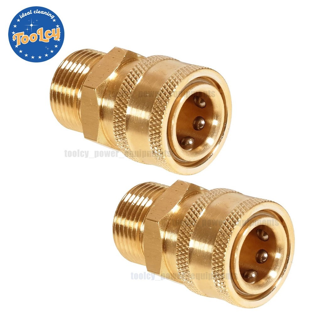 TOOLCY 4000 psi Power Washer Adapters M22-14mm Male to 3/8” Socket Coupler