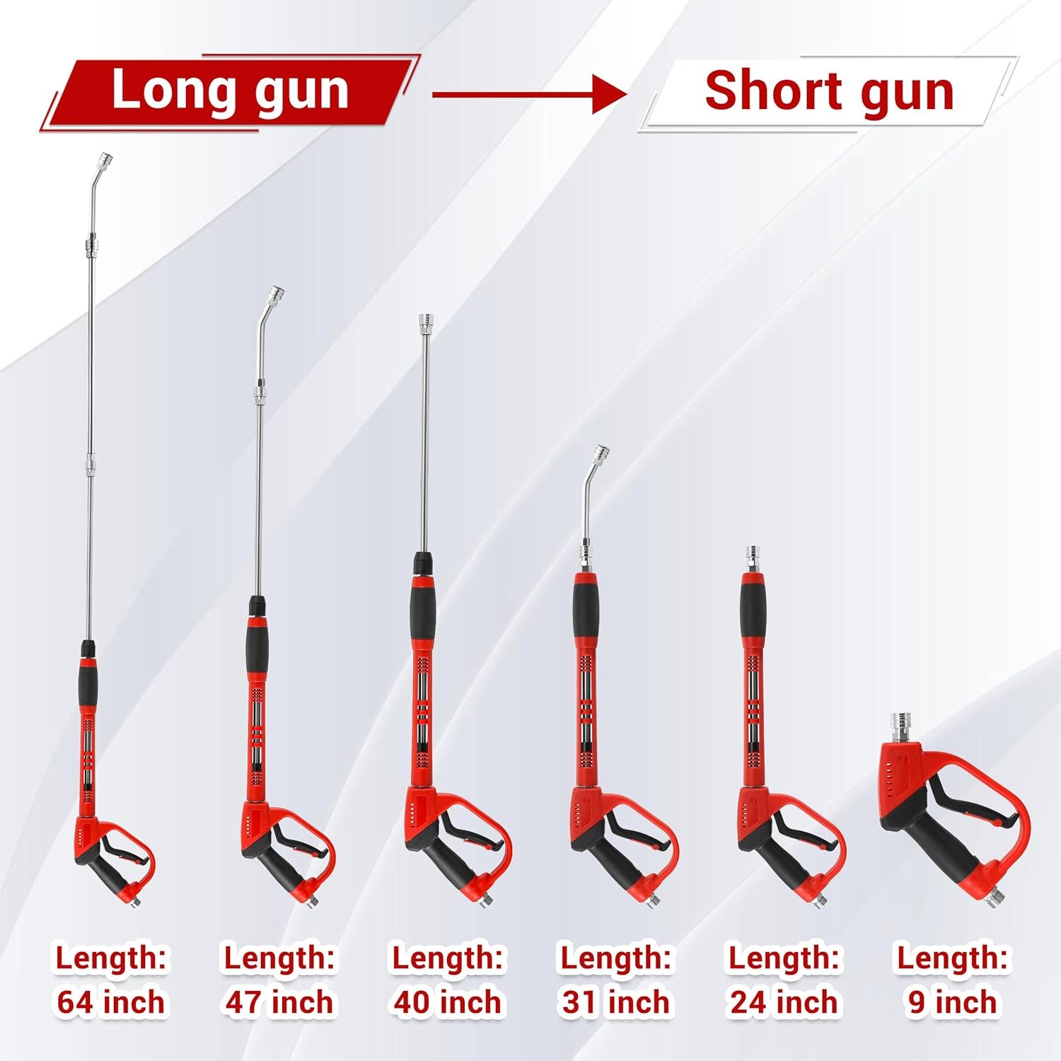 Pressure Washer Gun with Replacement Wand, 17 Inch Power Washer Extension Wand