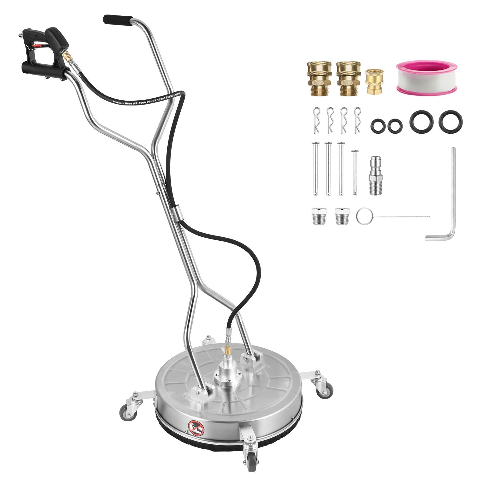 24″ Pressure Washer Surface Cleaner with 4 Wheels Dual Handle 4500 Max PSI