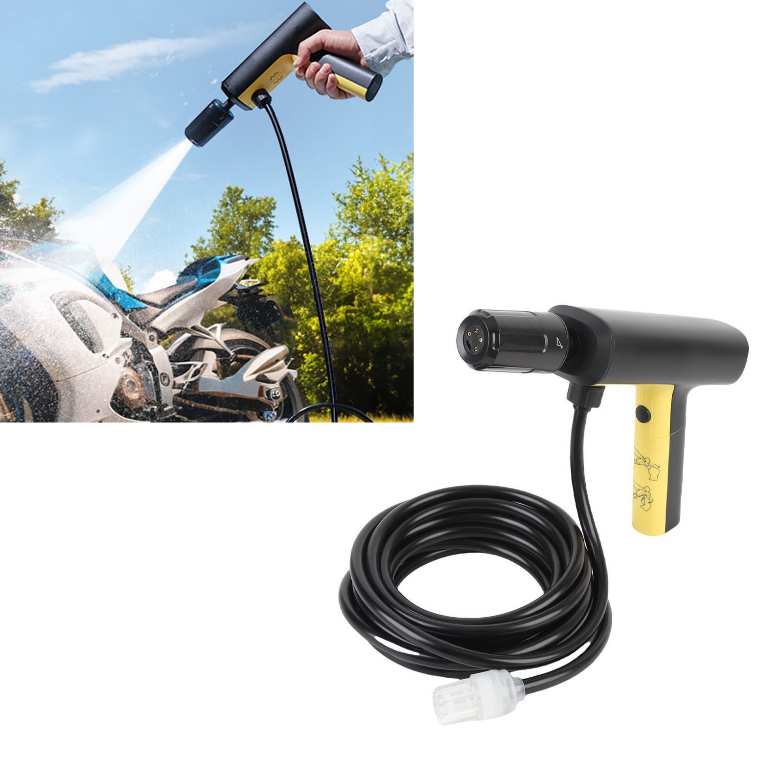 Car Washer Gun USB Charging Lightweight Water Saving 5 Gears Pressure Handheld