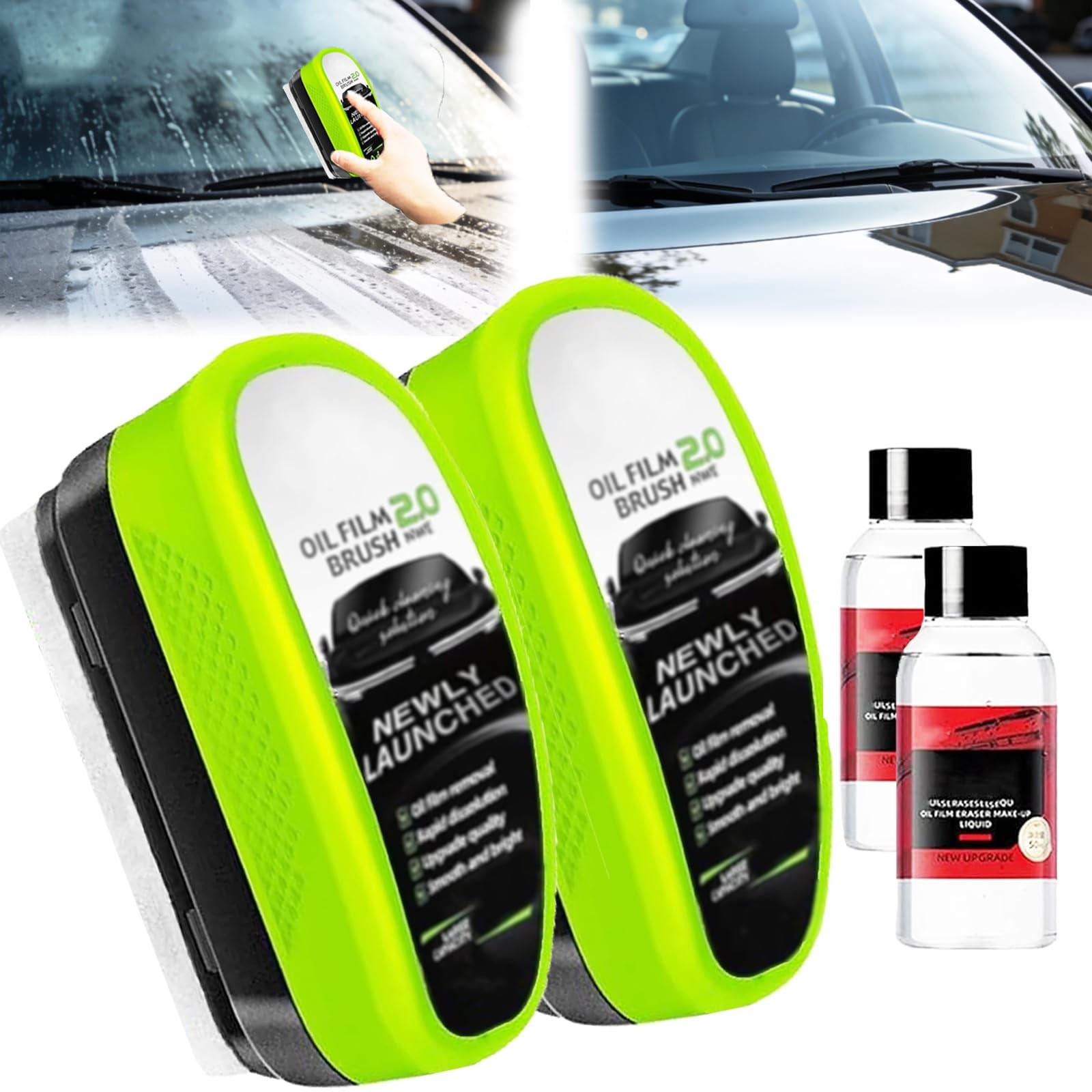 2 Set Clear Vision Windshield Cleaner,Clear 0.5 Fl Oz (Pack of 2), 2pcs