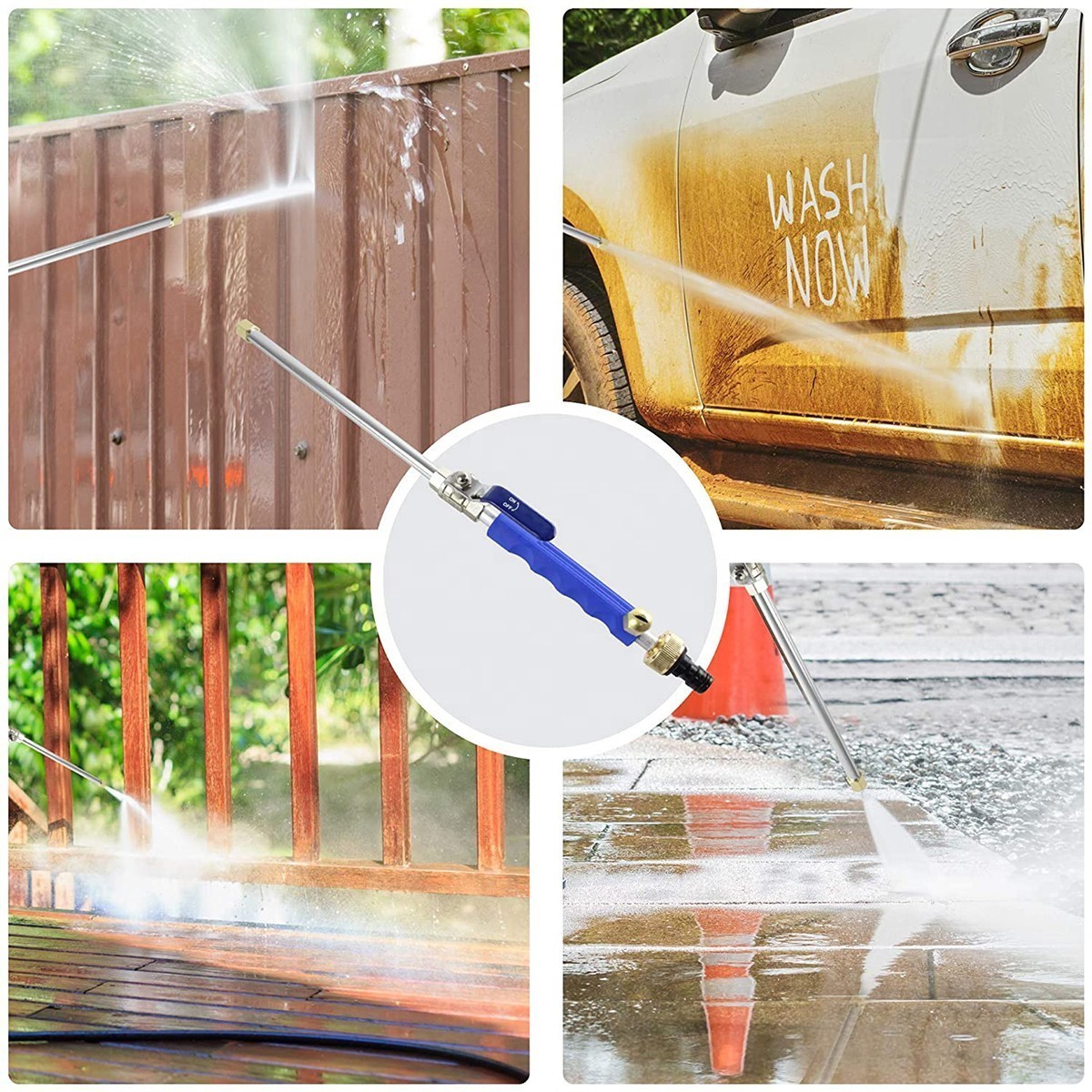 High Pressure Power Washer Water Spray Gun Nozzle Wand Attachment Garden Hose