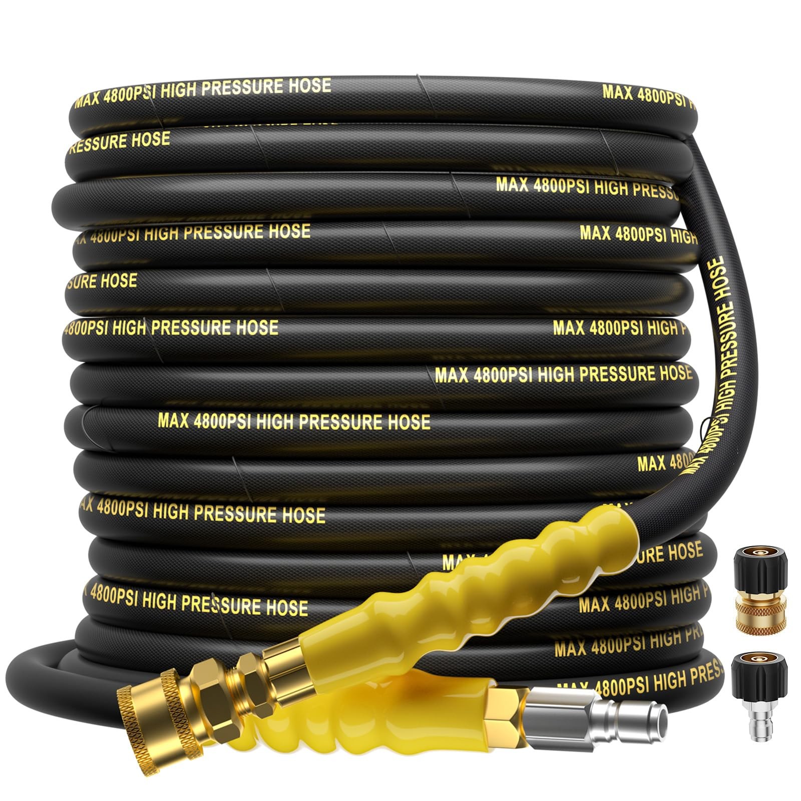 TIANTINGHEN 4800PSI 3/8″ PRESSURE WASHER HOSE 50FT – YELLOW
