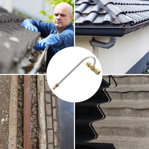 Nozzle Pressure Washer Gutter Cleaner Attachment with Pressure Washer slivery