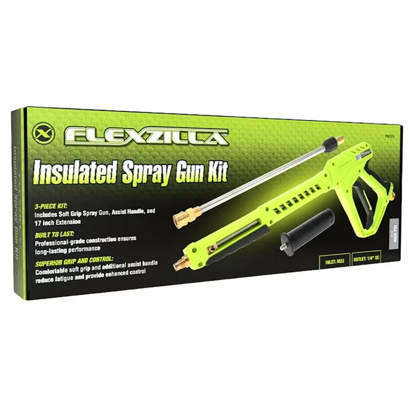 Flexzilla Insulated Pressure Washer Spray Gun Kit with 20″ Extension Wand & Ass