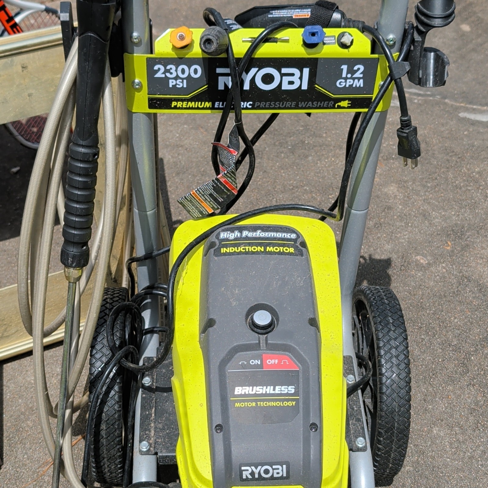 RYOBI 2300 PSI 1.2 GPM Electric Pressure Washer, Brushless Induction, Wheeled