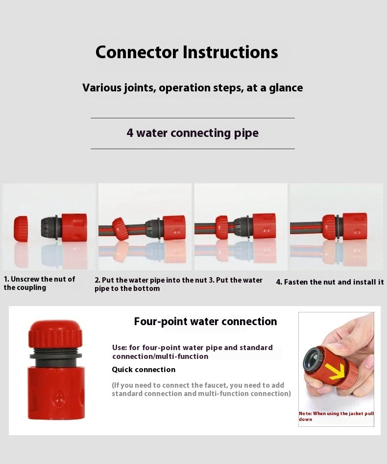 High-pressure Water Gun Car Wash Household 4 Minutes Soft Water Hose