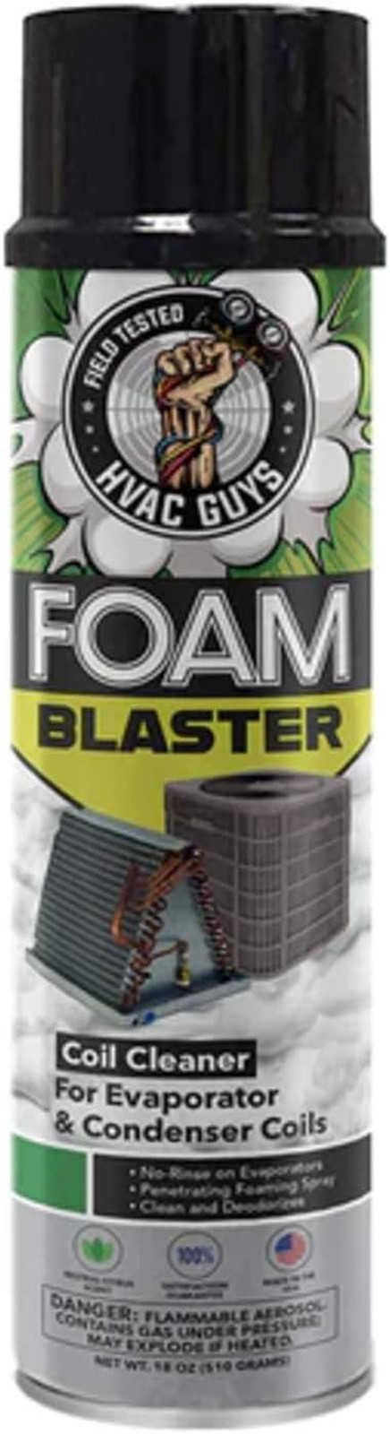 Foam Blaster AC Coil Cleaner for AC Unit | No Rinse Formula for Evaporators & Co